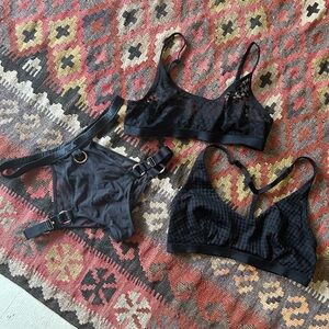 Parade bundle bralettes and underwear - black mesh set
